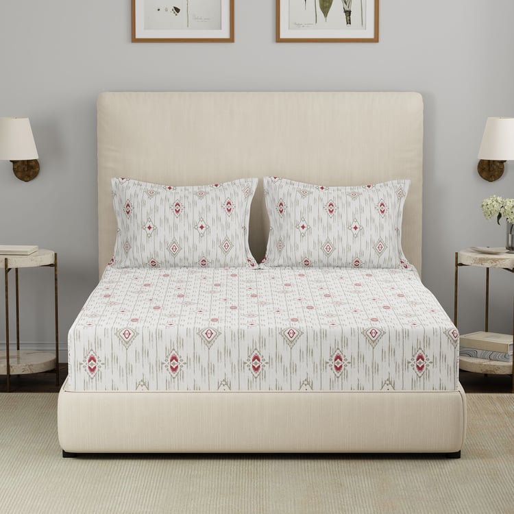 MASPAR Hermosa Eclectic Garden Cotton Printed 3Pcs Super King Bedsheet Set