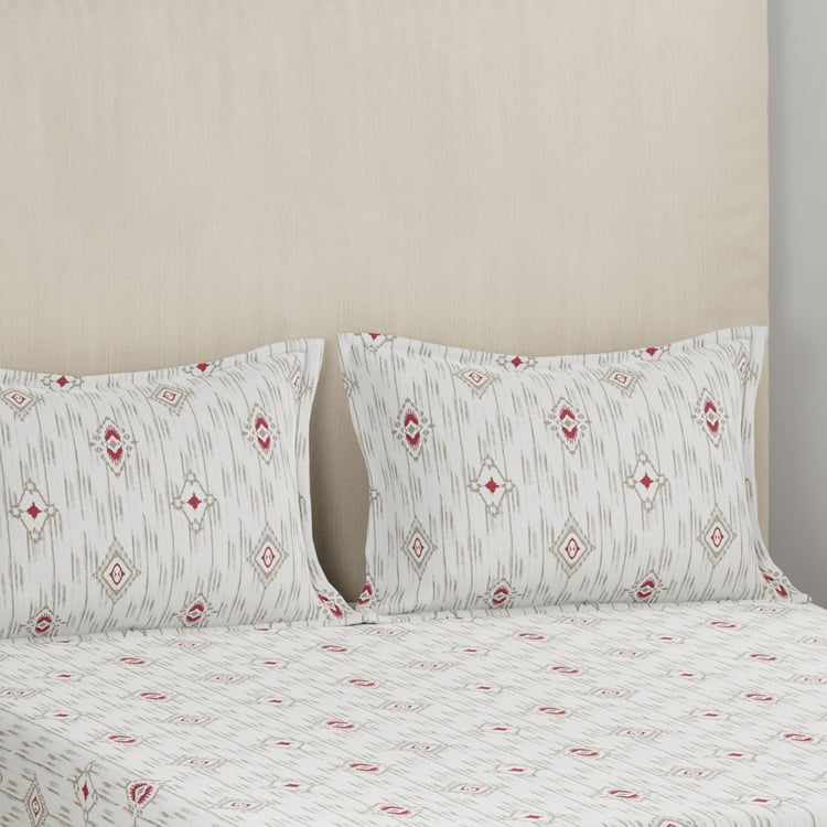 MASPAR Hermosa Eclectic Garden Cotton Printed 3Pcs Super King Bedsheet Set