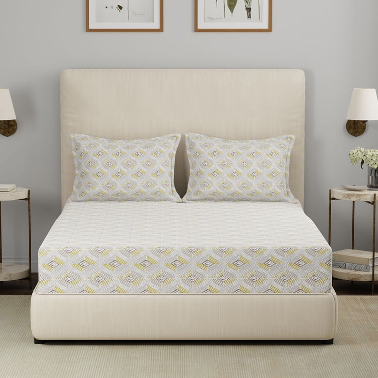 MASPAR Hermosa Eclectic Garden Cotton Printed 3Pcs Super King Bedsheet Set