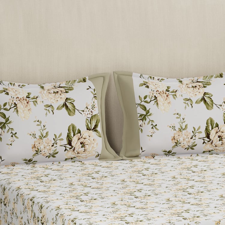 MASPAR Hermosa Eclectic Garden Cotton Printed 3Pcs Queen Bedsheet Set