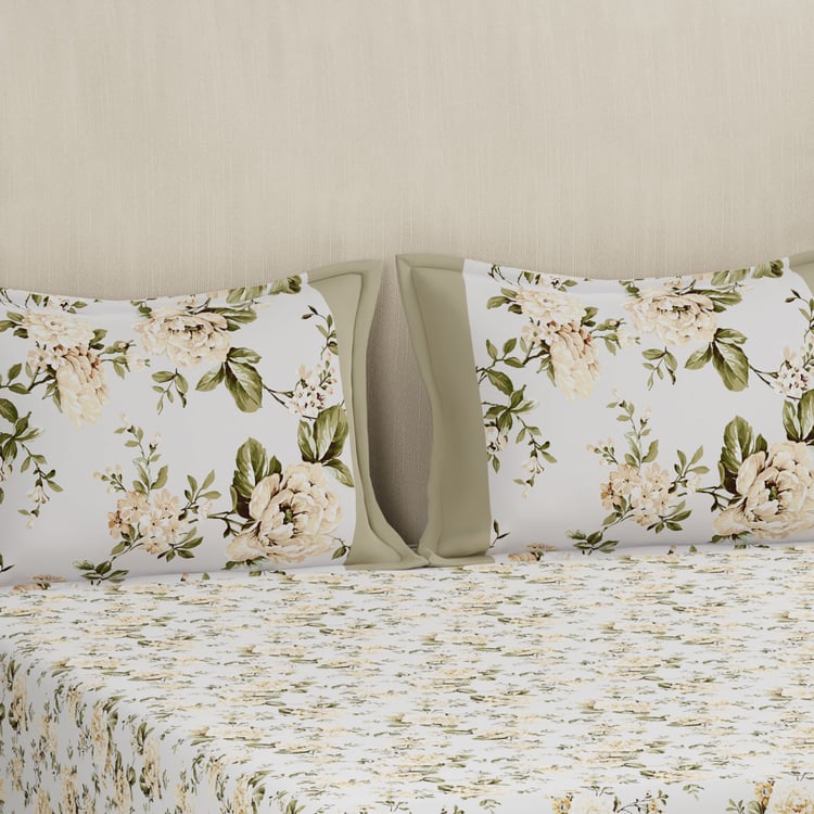MASPAR Hermosa Eclectic Garden Cotton Printed 3Pcs Super King Bedsheet Set