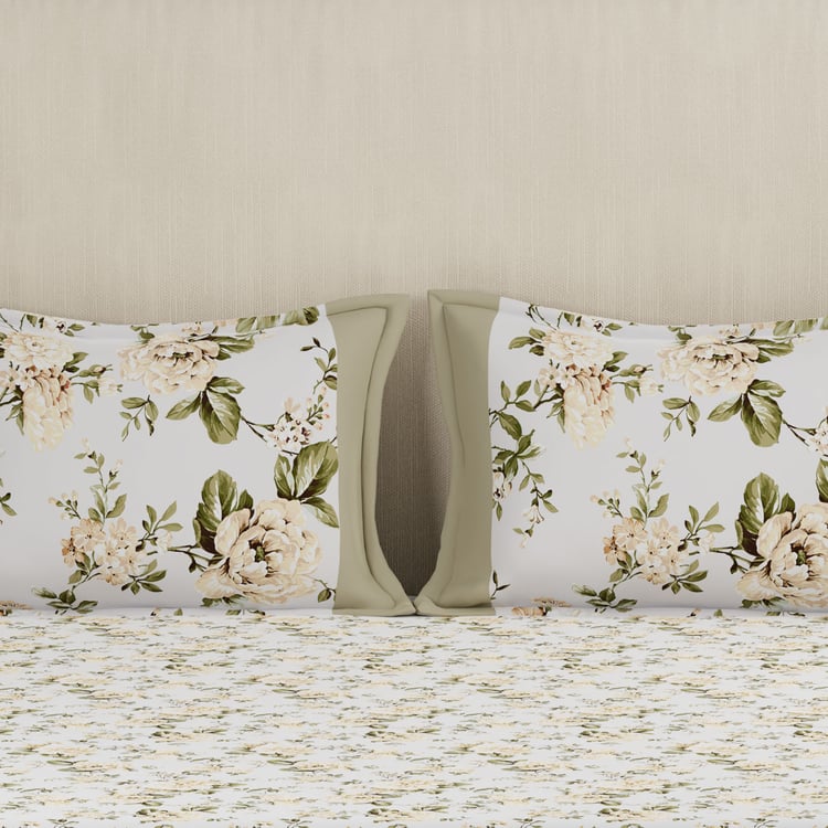 MASPAR Hermosa Eclectic Garden Cotton Printed 3Pcs Super King Bedsheet Set