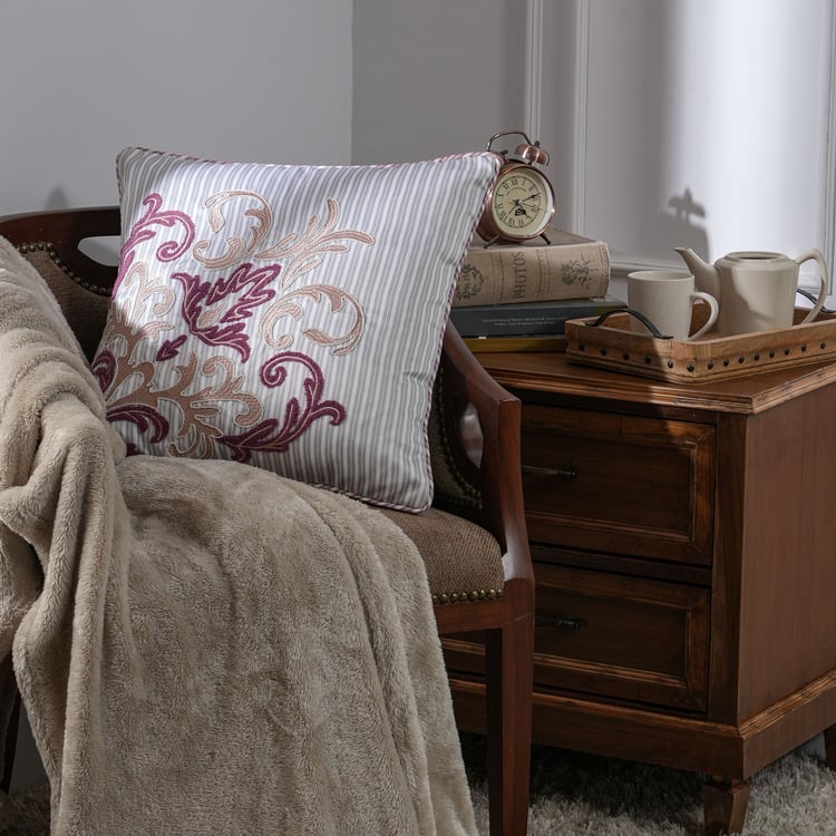 MASPAR Acanthus Serenity Embroidered Cushion Cover - 50x50cm