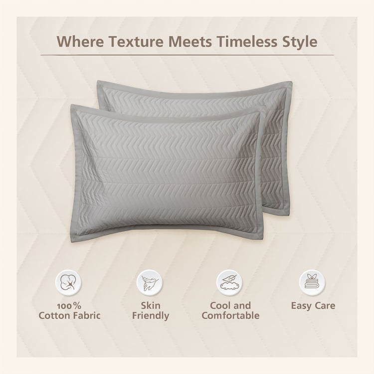MASPAR Colorart Penelope Quilted Set of 2 Pillow Sham - 75x50cm