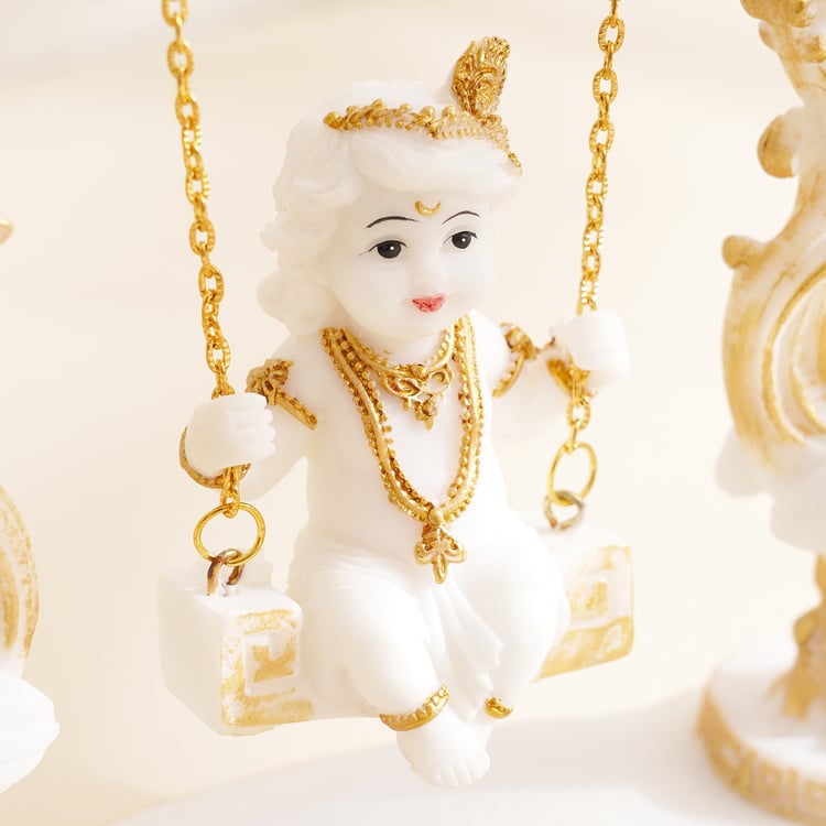 Dhayana Polyresin Krishna on Swing Figurine