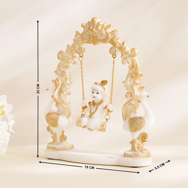 Dhayana Polyresin Krishna on Swing Figurine