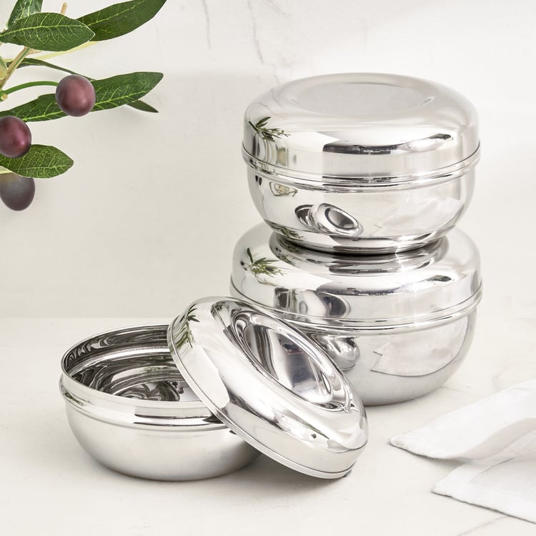 Corsica Aresco Set of 3 Stainless Steel Containers