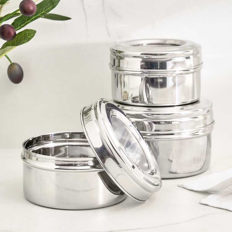 Corsica Aresco Set of 3 Stainless Steel Containers