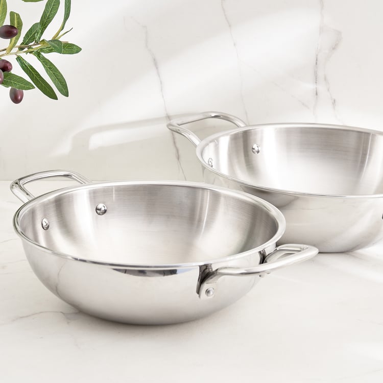 Corsica Aresco Triply Stainless Steel Kadhai - 2.7L