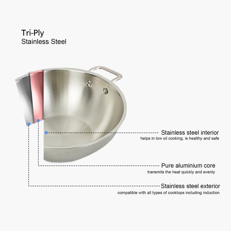 Corsica Aresco Triply Stainless Steel Tope with Lid - 1.25L