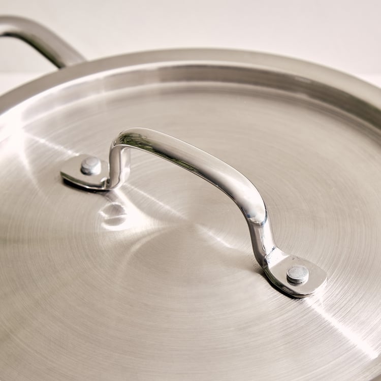 Valeria Carin Tri-Ply Stainless Steel Induction Compatible Kadhai with Lid - 1.6L