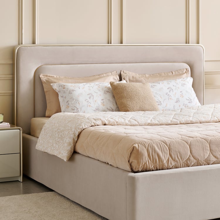 Homeshores King Bed with Hydraulic Storage - Greige