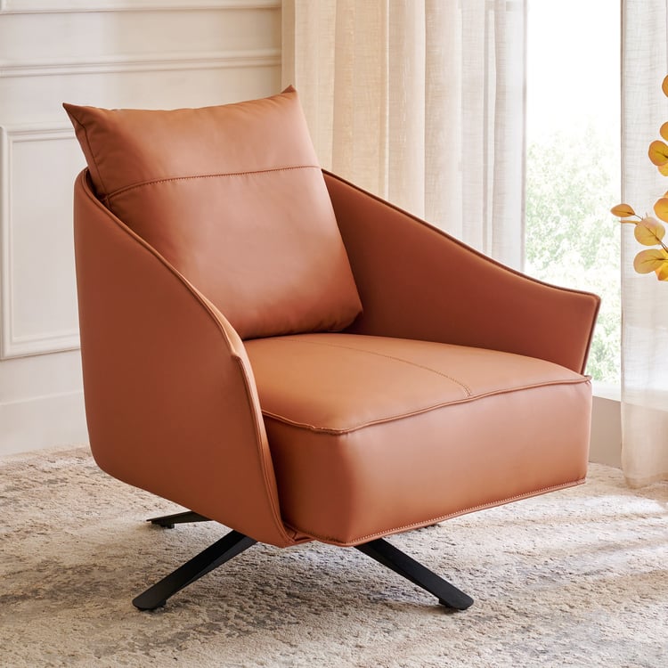 Mills Faux Leather Accent Chair - Tan