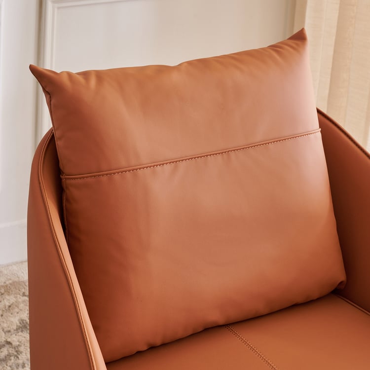 Mills Faux Leather Accent Chair - Tan