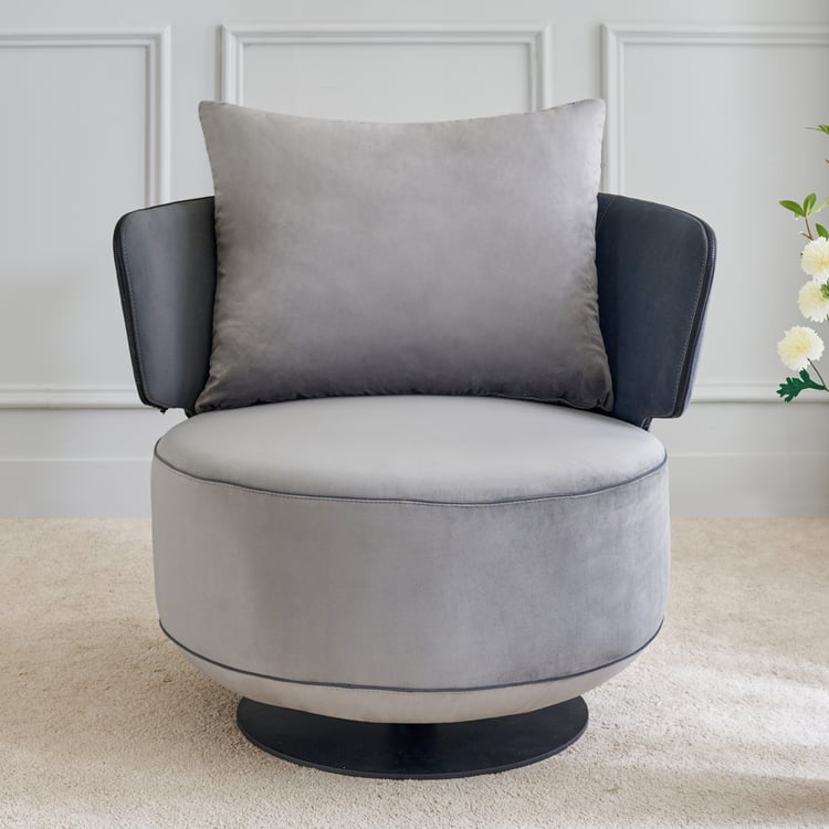 Bianca Fabric Swivel Accent Chair - Grey