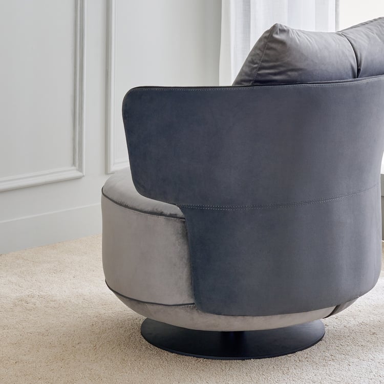 Bianca Fabric Swivel Accent Chair - Grey