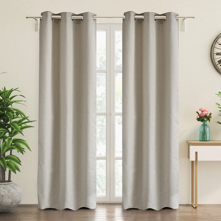 Drift Set of 2 Jacquard Blackout Door Curtains - 7ft