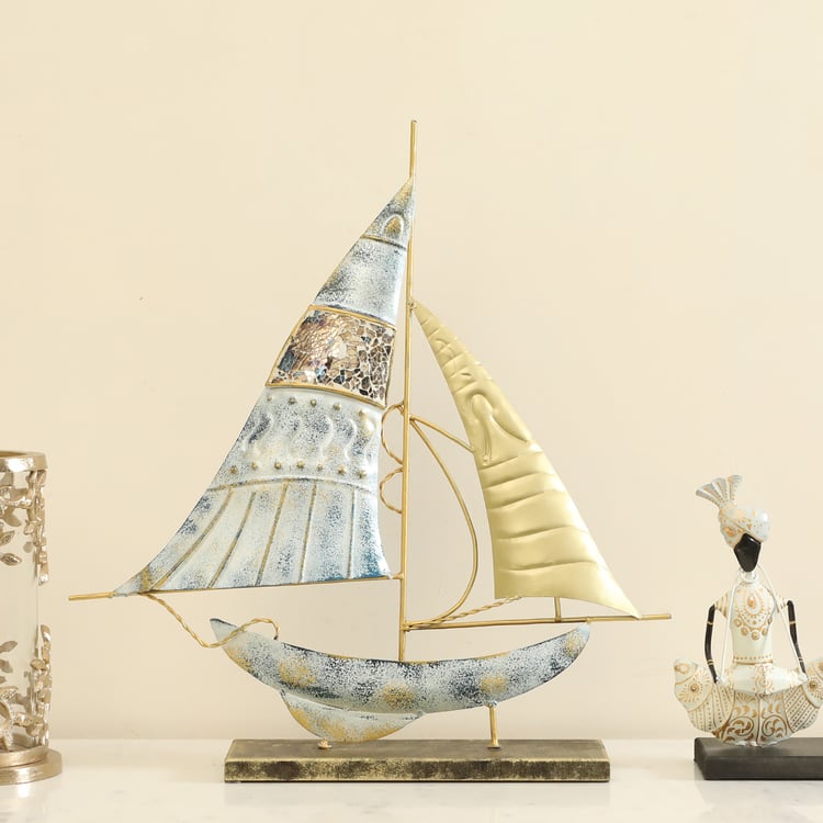 VEDAS Blair Metal Sail Boat Table Accent