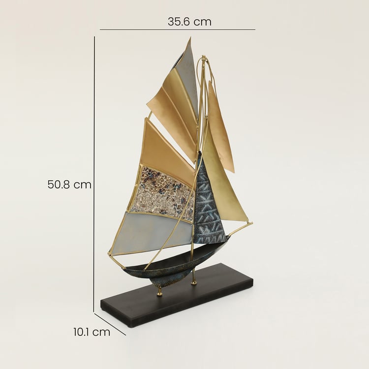 VEDAS Myra Metal Boat Table Accent