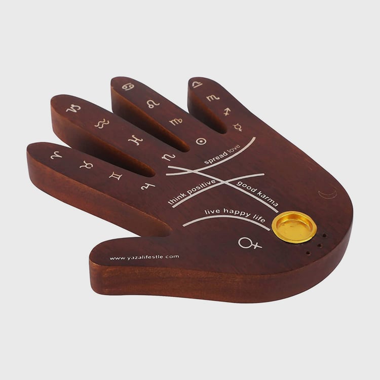 EK DO DHAI Wooden Palm Incenses Holder