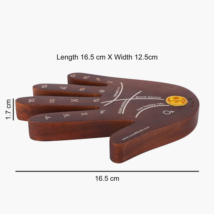 EK DO DHAI Wooden Palm Incenses Holder