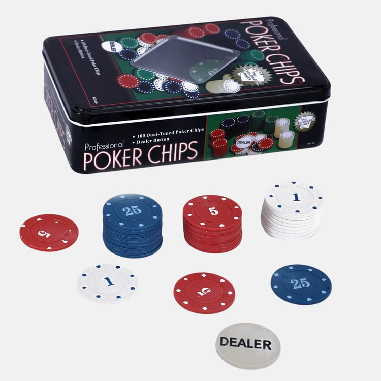 EK DO DHAI Set of 100 Poker Chips