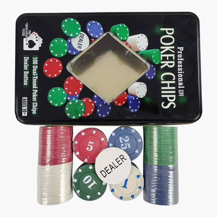 EK DO DHAI Set of 100 Poker Chips