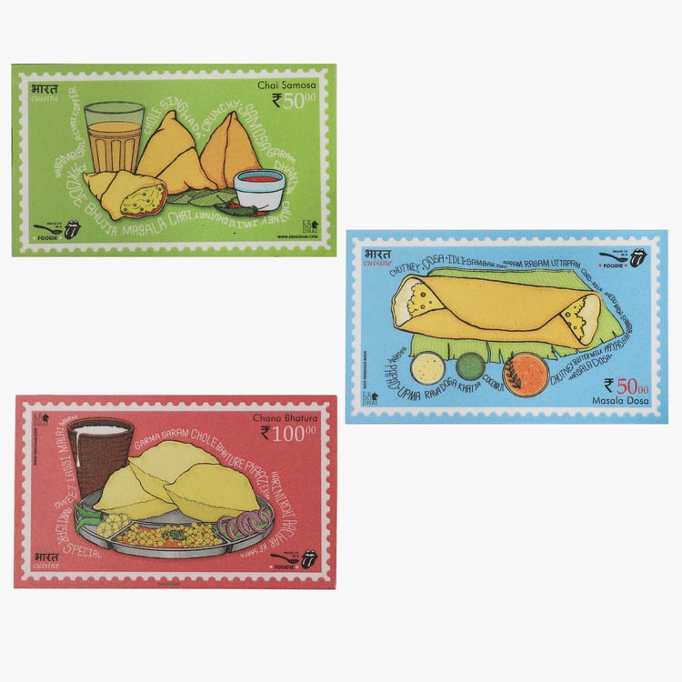 EK DO DHAI Set of 3 Foodie Fridge Magnets