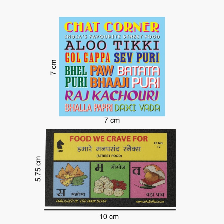 EK DO DHAI Set of 2 Foodie and Chat Corner Fridge Magnets