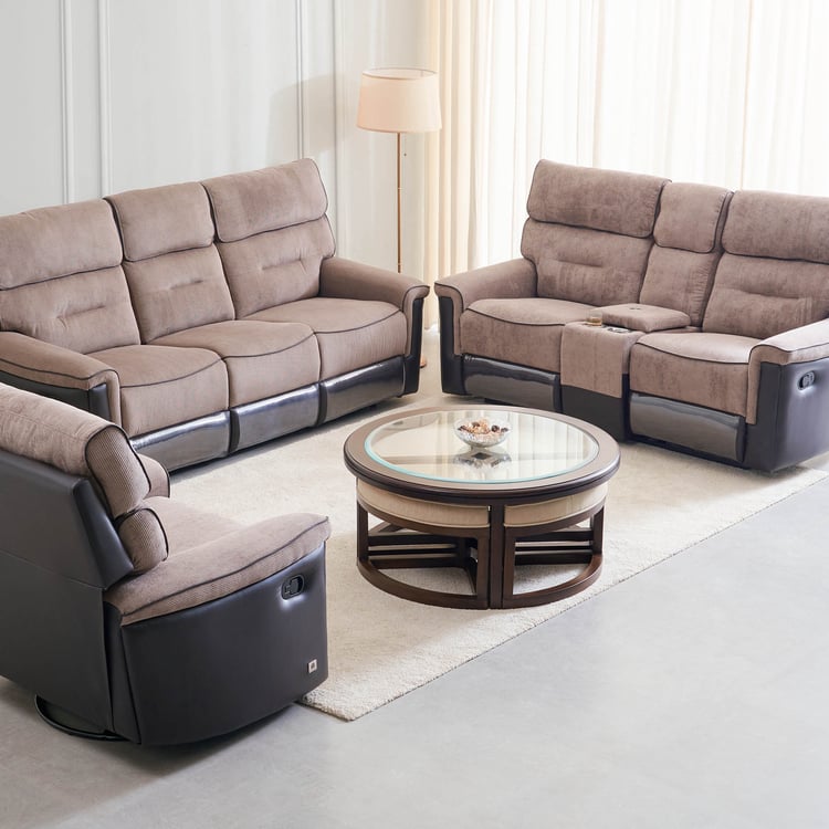 Cristian Fabric 3+2+1 Seater Recliner Set - Brown