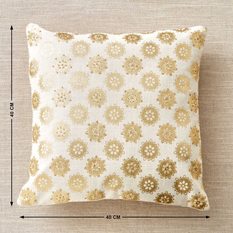 Celestial Set of 2 Foil Printed Cushion Covers - 40x40cm