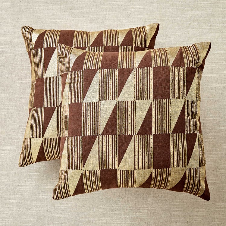 Celestial Set of 2 Foil Printed Cushion Covers - 40x40cm