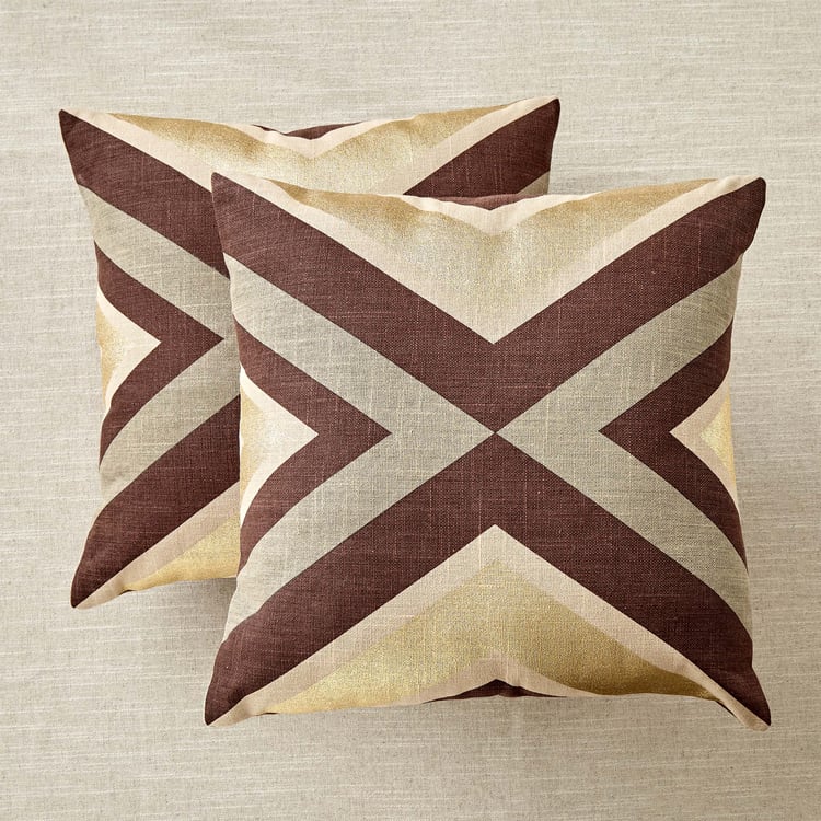 Celestial Set of 2 Foil Printed Cushion Covers - 40x40cm