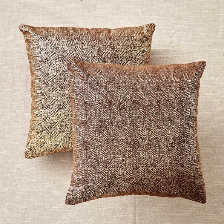 Celestial Set of 2 Foil Printed Cushion Covers - 40x40cm