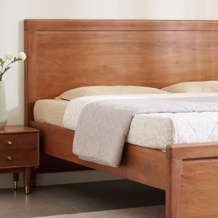 Amanda Jade Acacia Wood King Bed - Brown