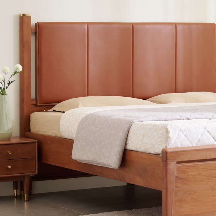 Amanda Opal Acacia Wood King Bed - Brown