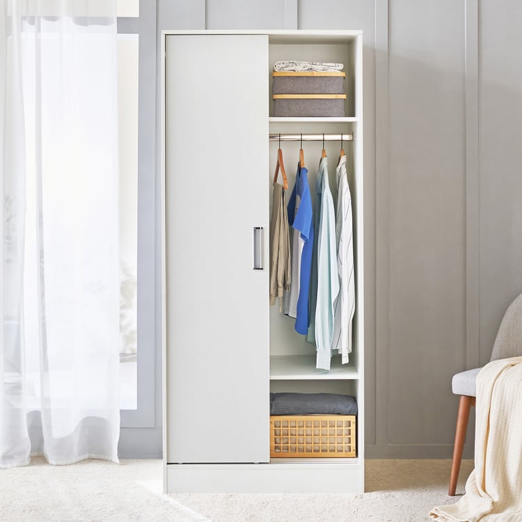 Helios Alton 2-Door Sliding Wardrobe - White