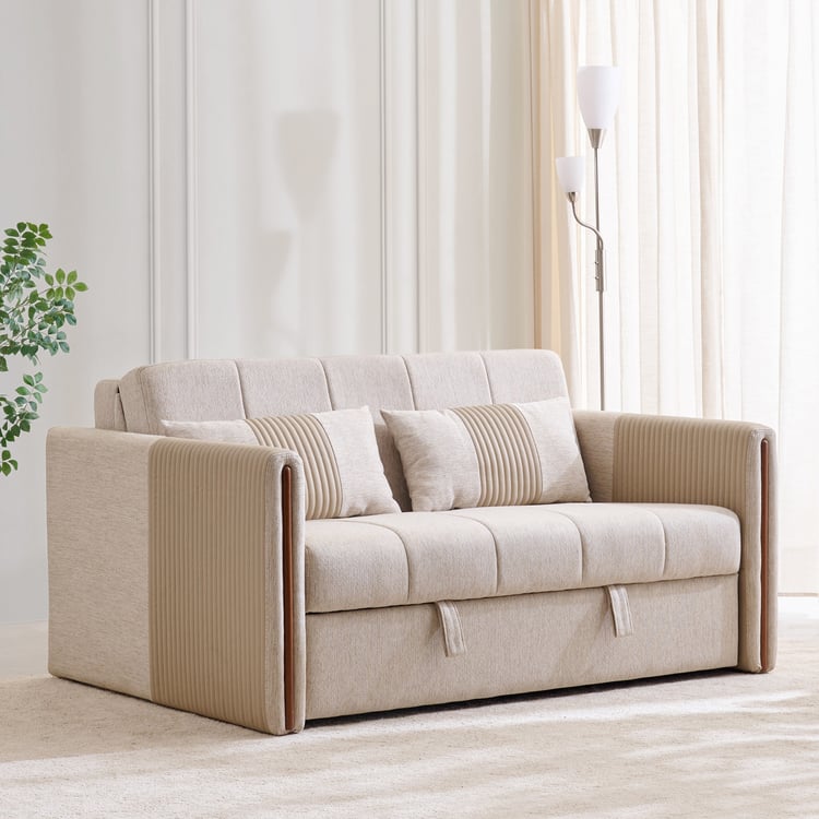 Bogota NXT Fabric 2-Seater Sofa Bed with Cushions - Beige