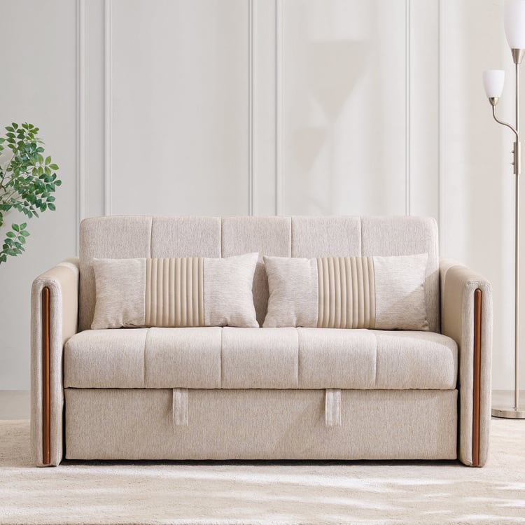 Bogota NXT Fabric 2-Seater Sofa Bed with Cushions - Beige