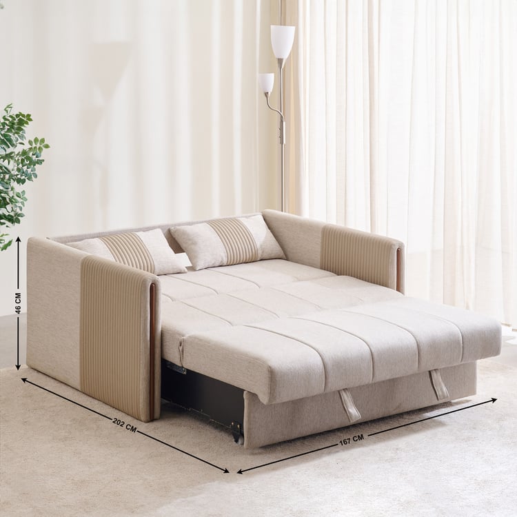 Bogota NXT Fabric 2-Seater Sofa Bed with Cushions - Beige