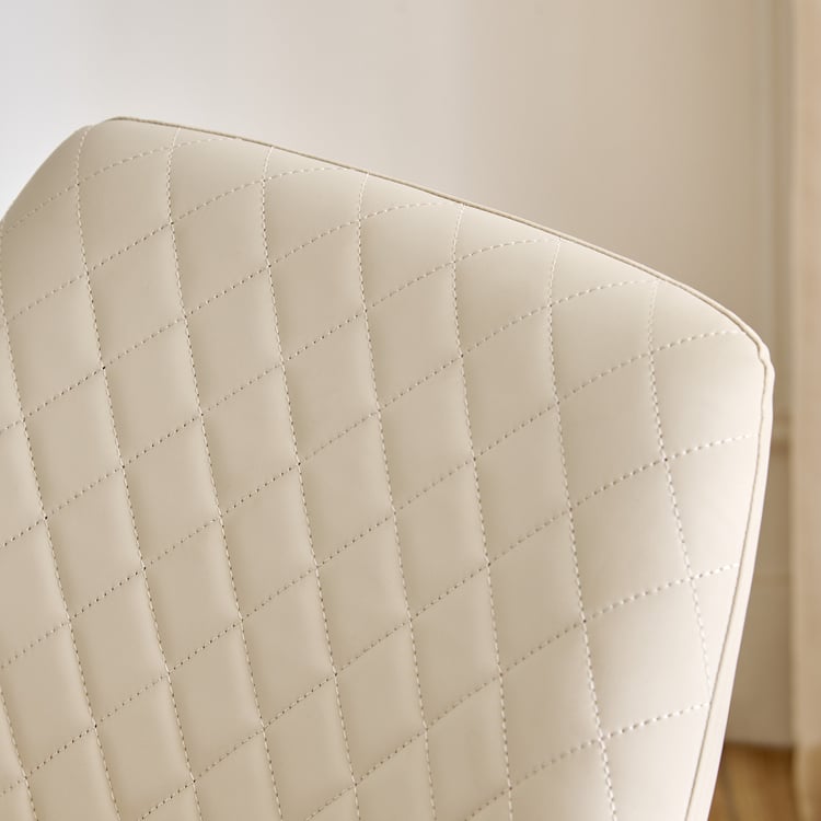 Senorita Set of 2 Faux Leather Dining Chairs - Cream