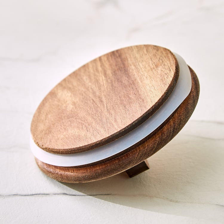 Chefs Pride Marcus Borosilicate Glass Jar with Acacia Wood Lid - 1L