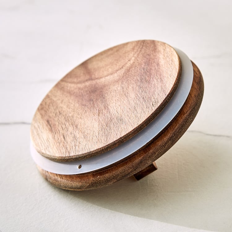 Chefs Pride Marcus Borosilicate Glass Jar with Acacia Wood Lid - 600ml