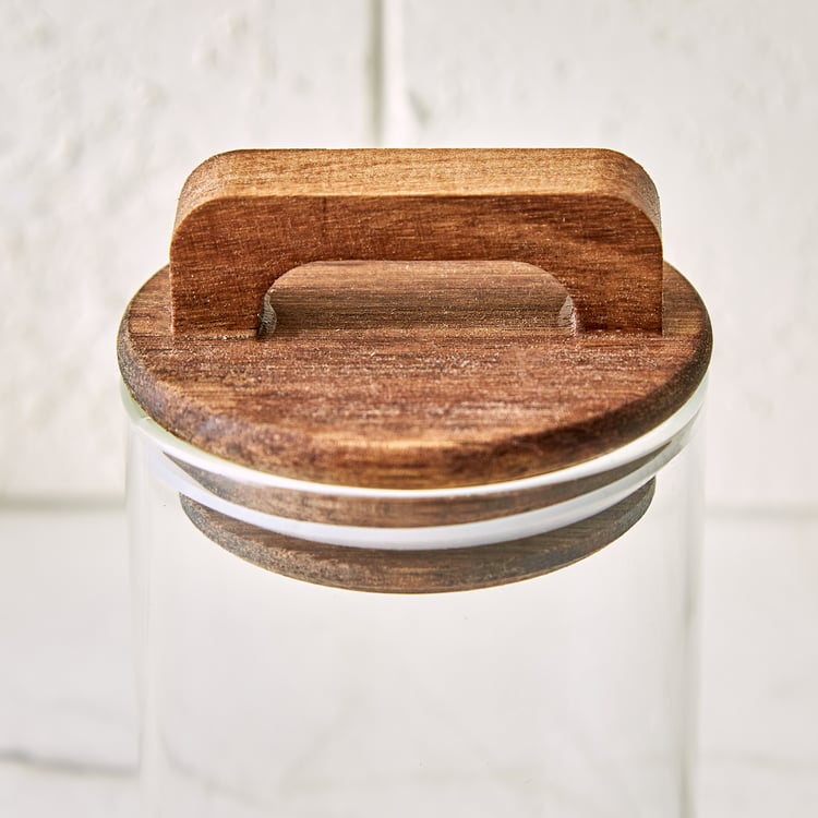 Chefs Pride Marcus Borosilicate Glass Jar with Acacia Wood Lid - 200ml