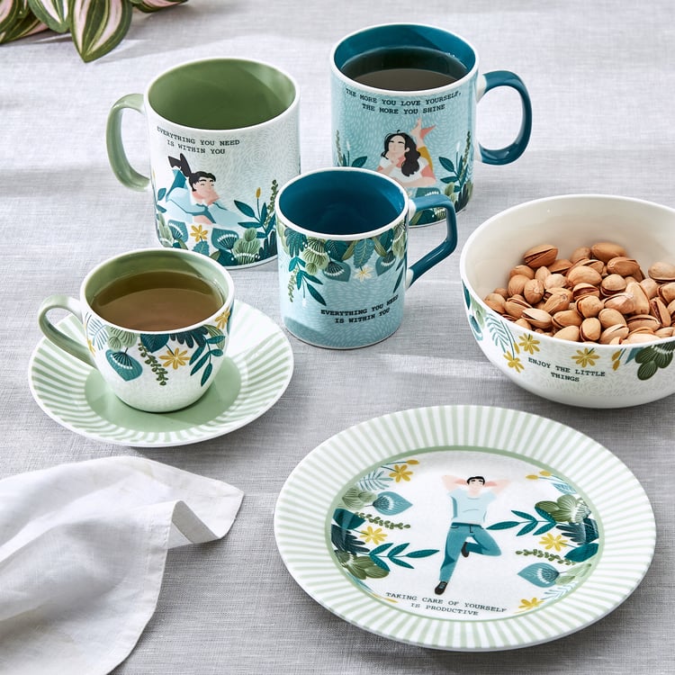 Raisa Joven Bone China Printed Cup and Saucer - 210ml