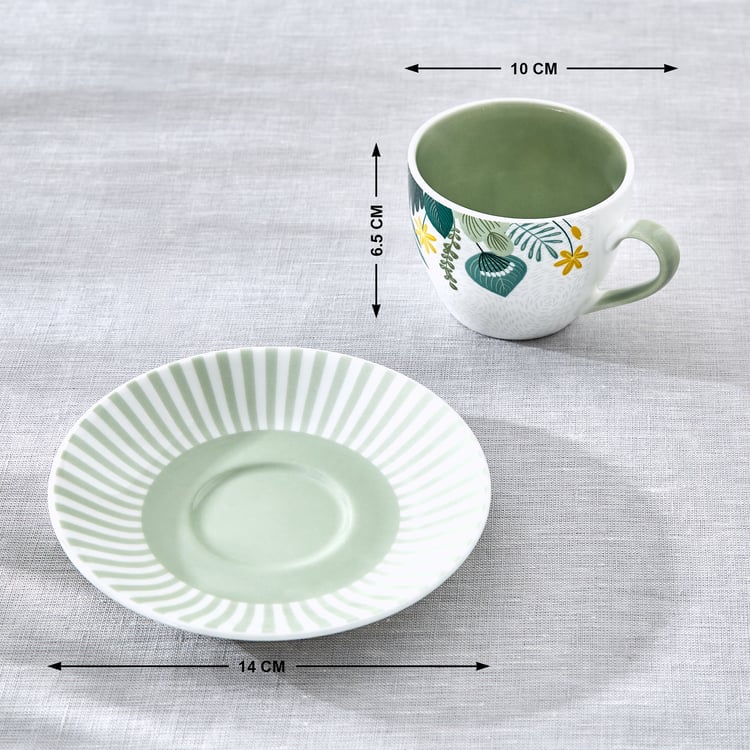 Raisa Joven Bone China Printed Cup and Saucer - 210ml