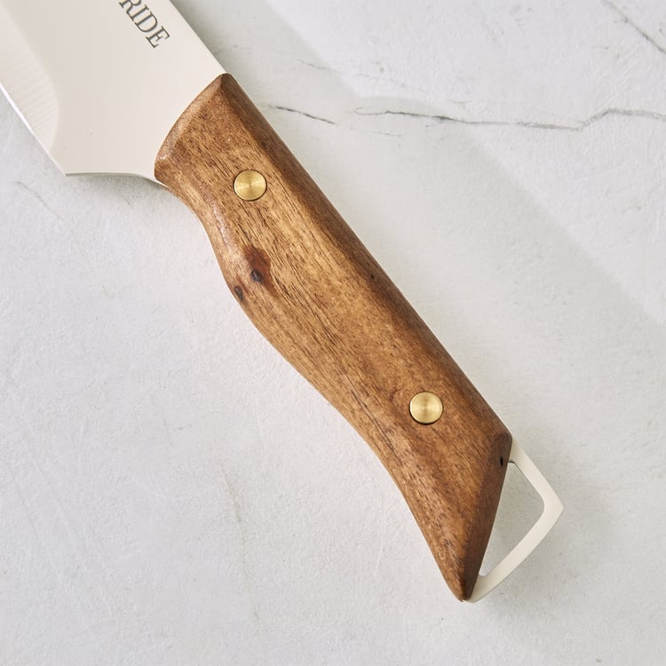 Chef's Pride Hampton Stainless Steel Chef Knife with Acacia Wood Handle