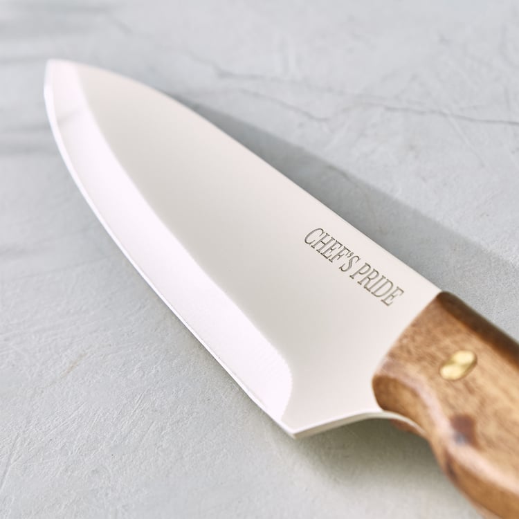 Chef's Pride Hampton Stainless Steel Chef Knife with Acacia Wood Handle