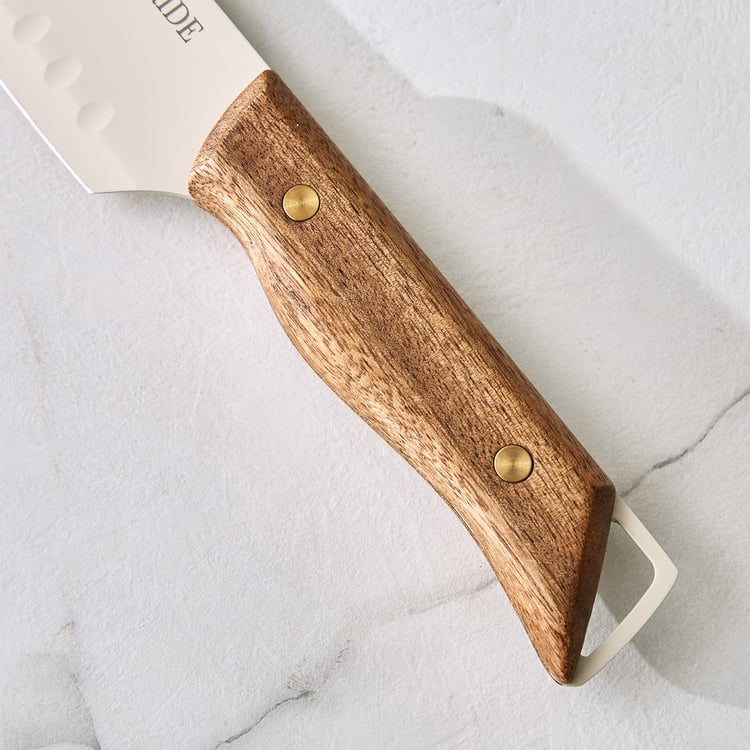Chef's Pride Hampton Stainless Steel Santoku Knife with Acacia Wood Handle