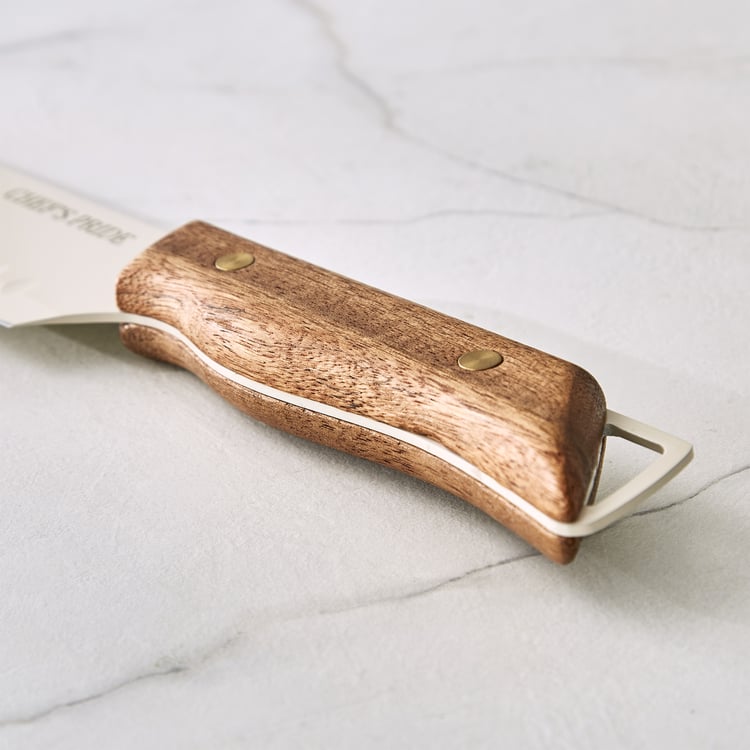 Chef's Pride Hampton Stainless Steel Santoku Knife with Acacia Wood Handle